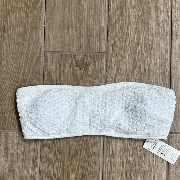 Cupshe White Textured Bandeau Bikini Top NWT - Picture 1 of 6